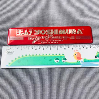 Tem nhôm yoshimura màu đỏ kích thước 12cm dán trang trí xe máy