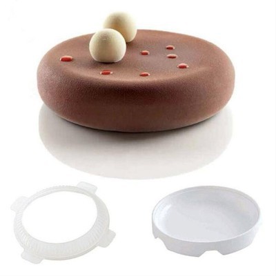 Khuôn silicon làm bánh mousse hình tròn tiện dụng
