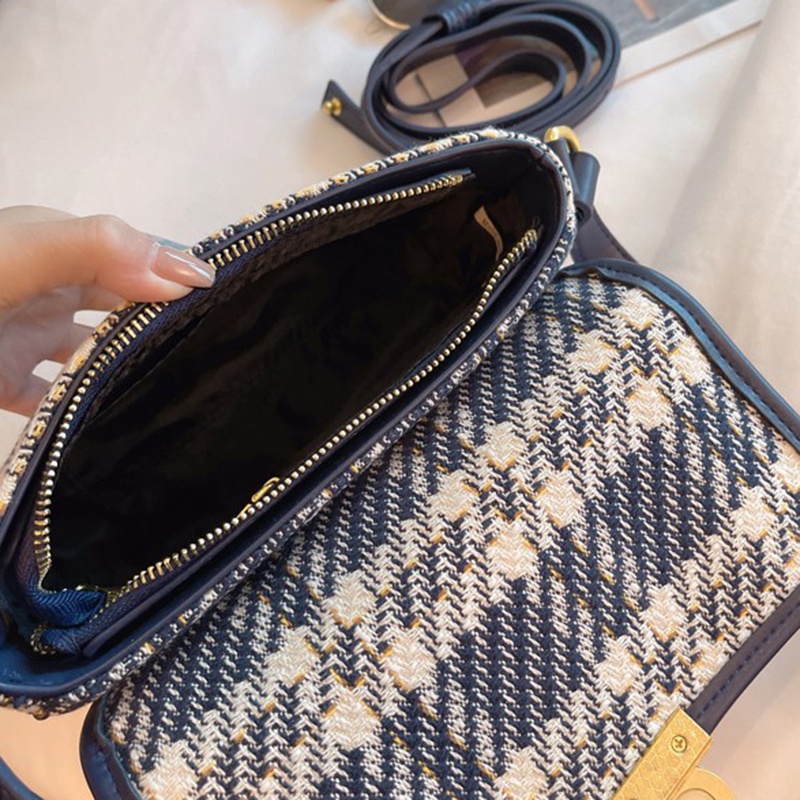 Túi đeo chéo IELGY họa tiết caro chất lượng cao dễ phối đồ sành điệu cho nữ