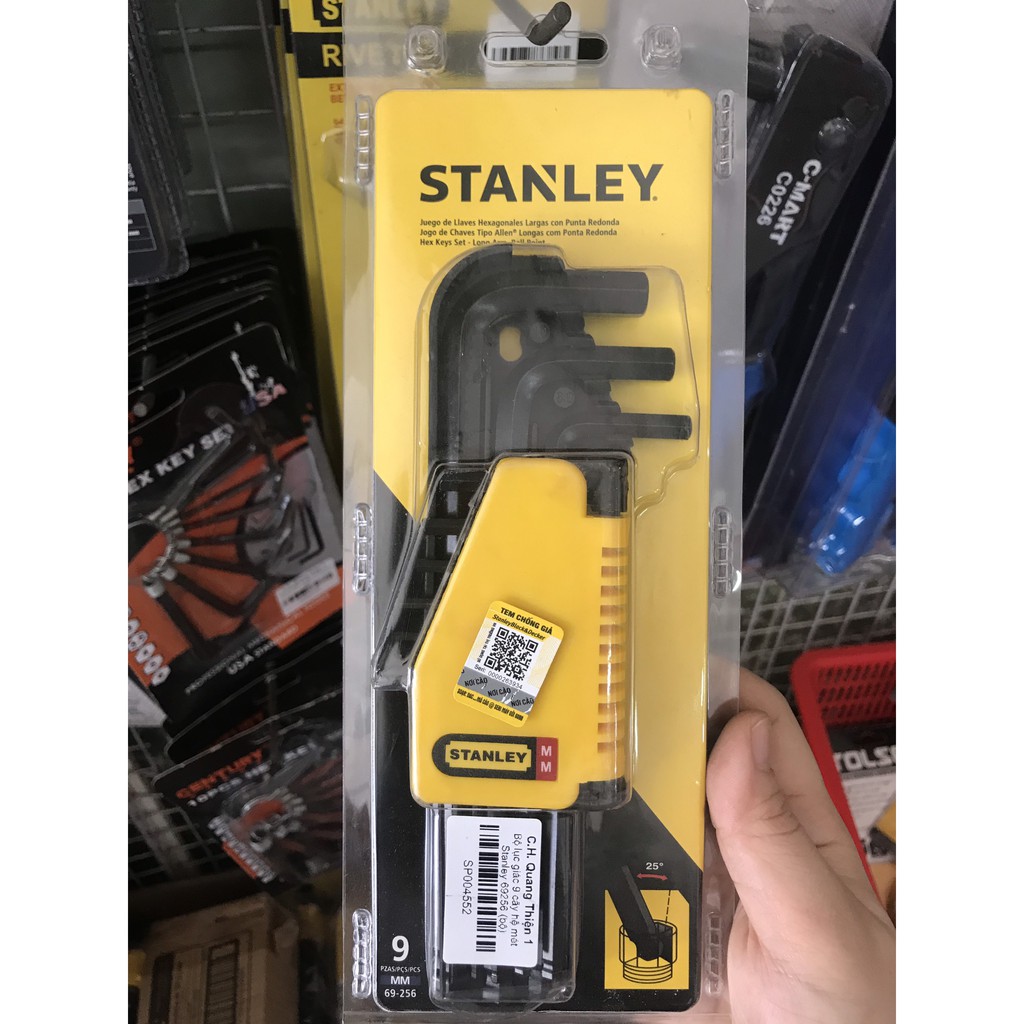 Bộ lục giác 9 cây hệ mét Stanley 69257 và 12 cây hệ inch 12 Stanley 69256