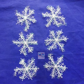 Set 6 bông tuyết đường kính 10cm trang trí Noel