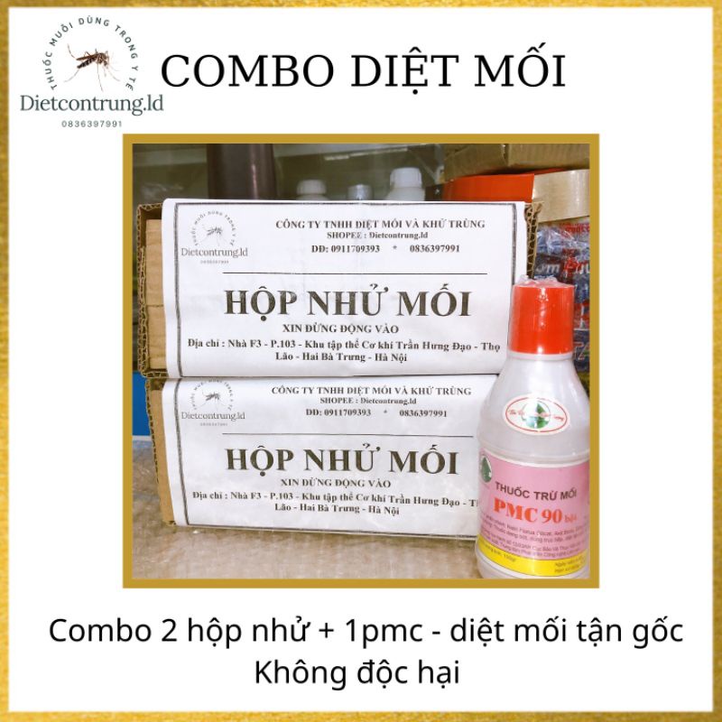 Combo 2 hộp nhử mối và 1 lọ thuốc lây nhiễm PMC 90 ,