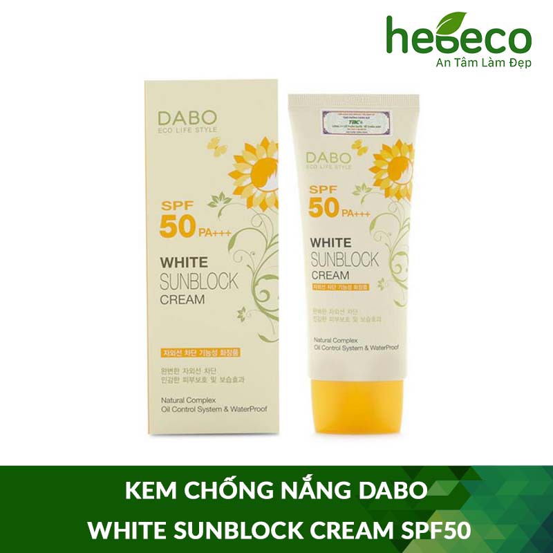 Kem chống nắng chống lão hóa Dabo White Sunblock Cream SPF50 70ml - Hàn Quốc Chính Hãng