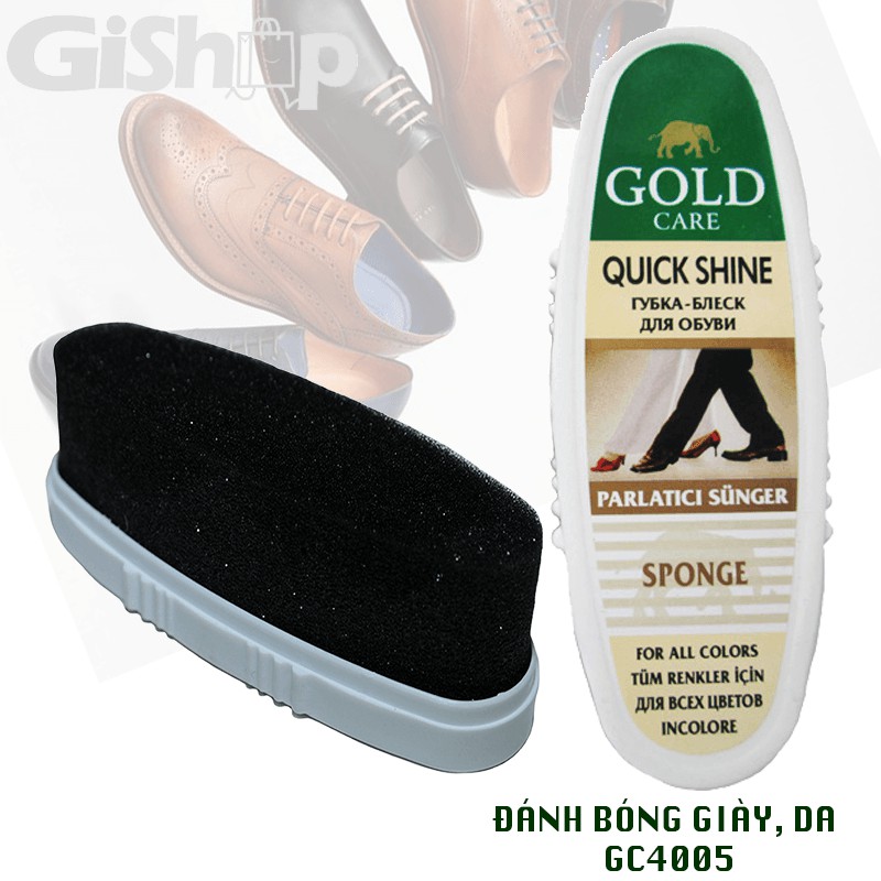 Combo Chăm Sóc Giày GoldCare, Xi Mút Đánh Bóng Giày, Da GC4005 và Bàn Chải Đánh Bụi Giày, Da GC4007