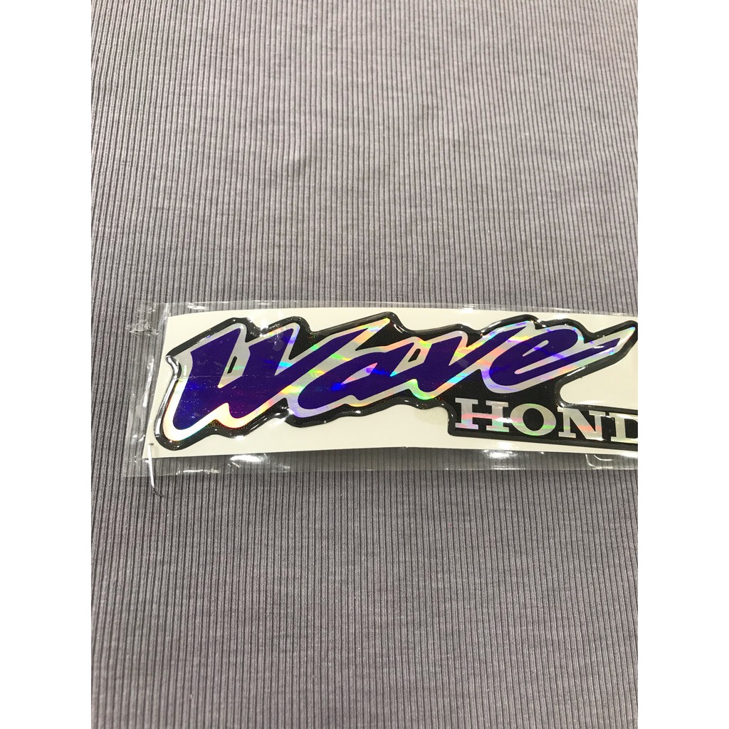 Tem logo chữ nổi wave dán mặt nạ