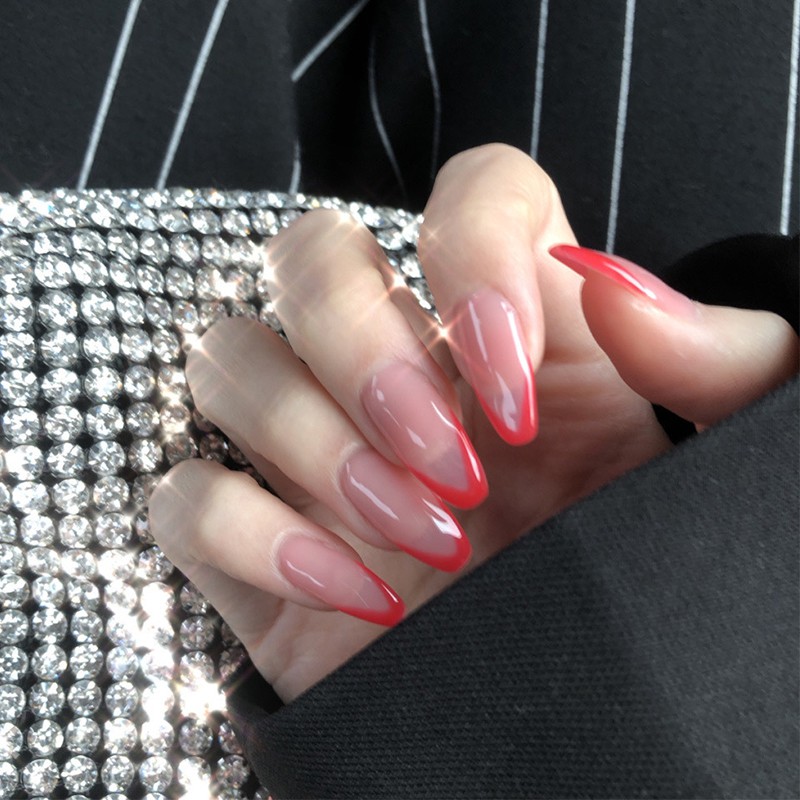 KOLIN set 24 móng tay giả gửi một keo dáng yêu nail giả móng tay giả kiểu pháp 1373