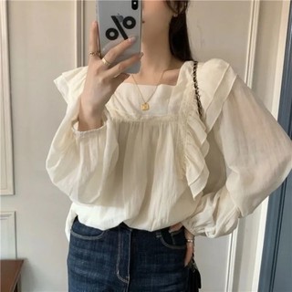 Áo sơ mi cổ vuông thanh lịch