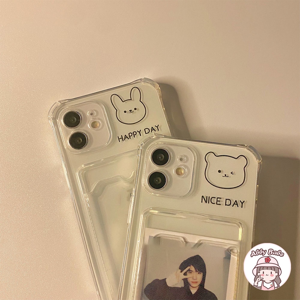 Ốp Điện Thoại Bằng TPU Mềm Trong Suốt Chống Sốc Có Ngăn Đựng Thẻ Cho IP 13 12 11 Pro Max X XS XR 8 7 Plus