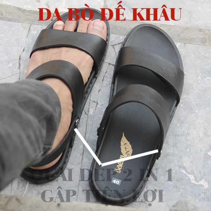 salle XẢ KHO Sandal Nam Da Bò, Đế Khâu, Quai Gấp Thông Minh | HOT TREND | 2020 Chuẩn RẺ ĐẸP . Chuẩn ! ❄ . ' ! ` ^ ˇ