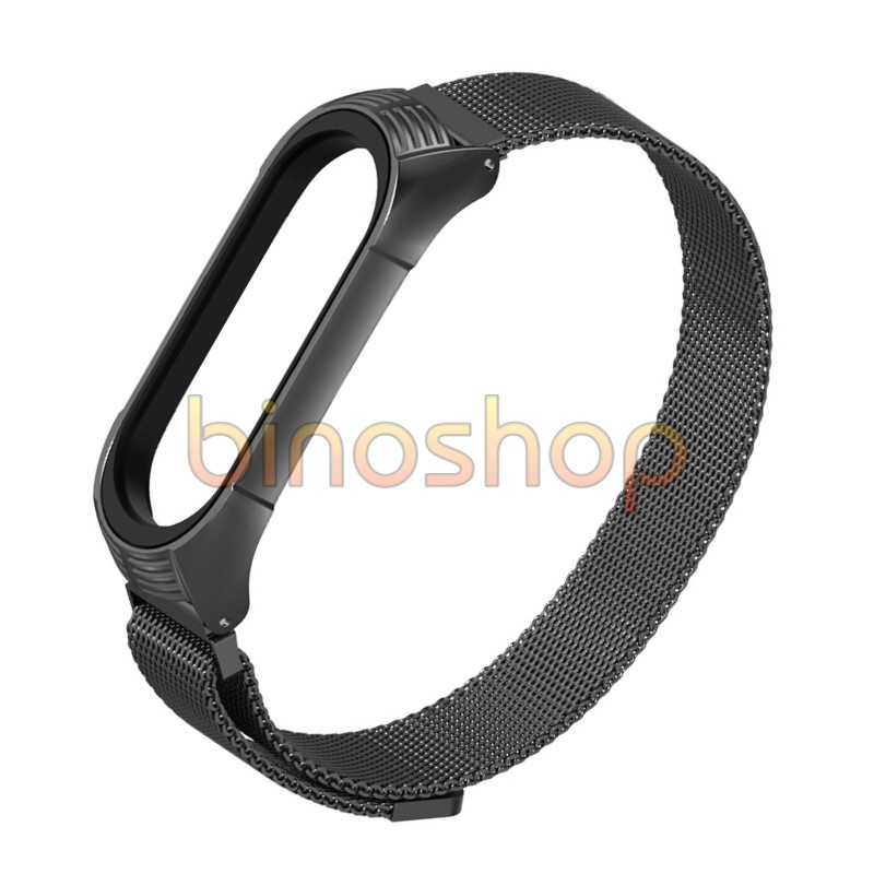 Dây đeo miband 5 nam châm viền vân TF, dây đeo thay thế mi band 5 nam châm phiên bản TF viền vân MIJOBS