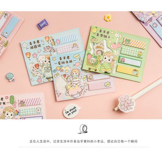 (SIÊU HOT) Bộ Sticker Trang Trí Cute + Giấy Note bella