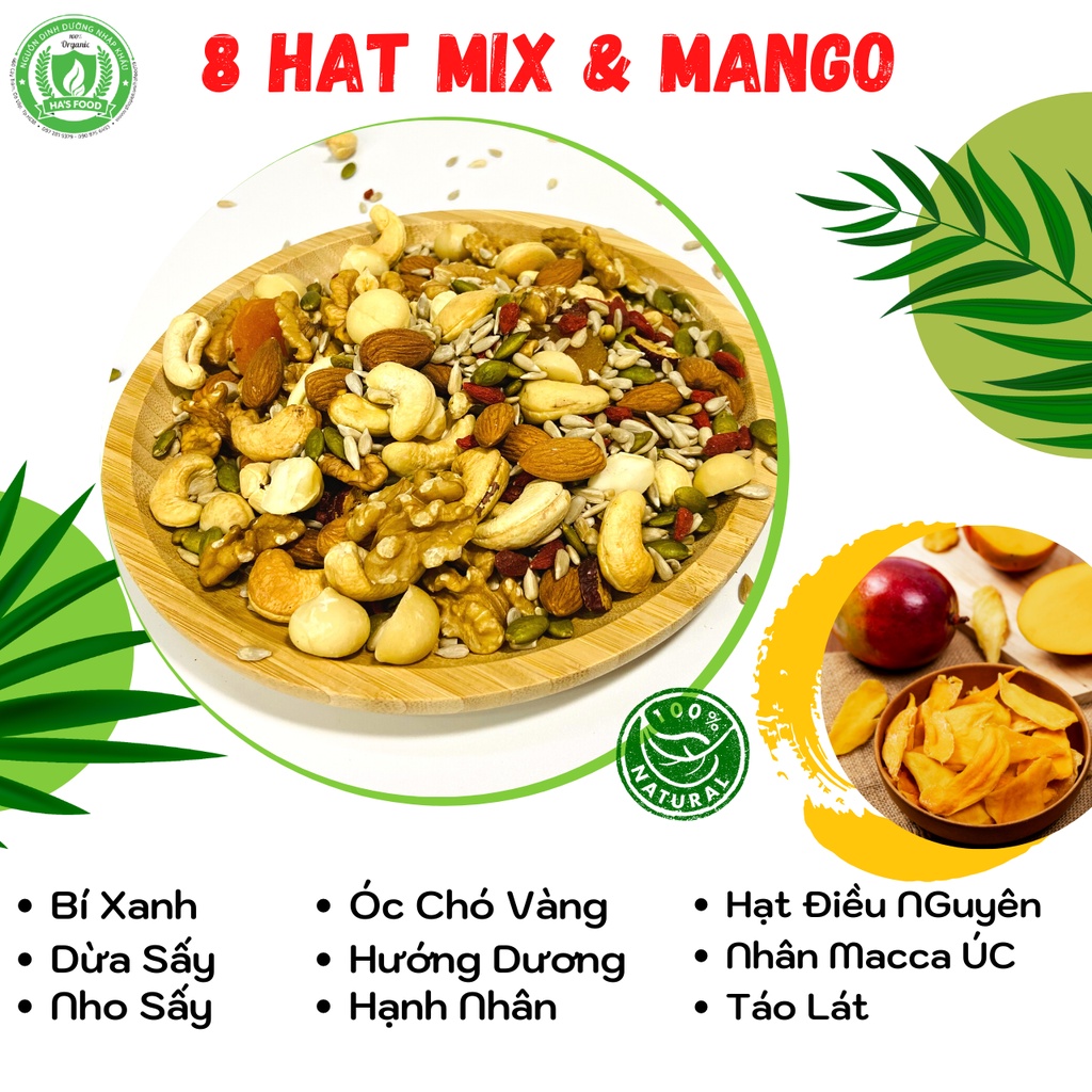 Hạt dinh dưỡng giảm cân 8 loại hạt hafood, hạt mix nuts ngũ cốc cho bà bầu