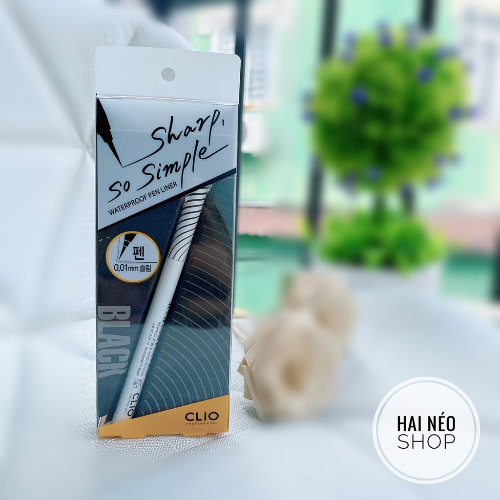 Bút kẻ mắt nước siêu mảnh 0.01mm Clio Sharp so Simple Waterproof Pen Liner (Hàn quốc) - bạn thân của nàng mới tập kẻ mắt