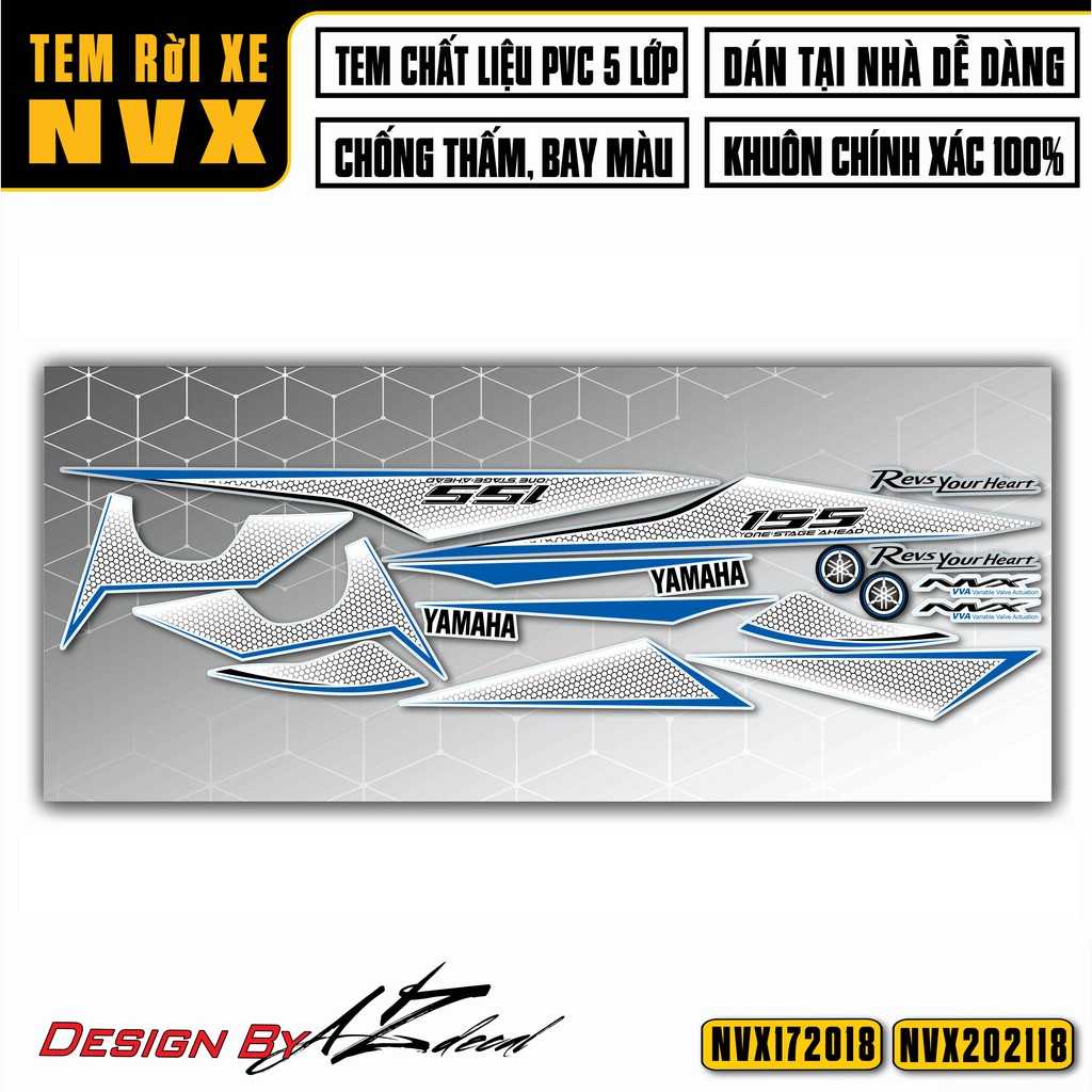 Tem Xe Yamaha NVX Cách Điệu Chống Nước, Bền Màu | NVX18 | Decal Dán Xe NVX 2017 - 2021 V1, V2