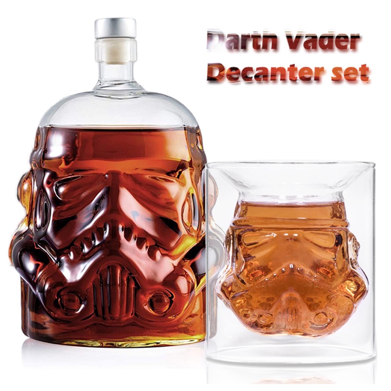 Bình Thủy Tinh Đựng Rượu Whiskey Hình Đầu Lâu Dung Tích 750Ml