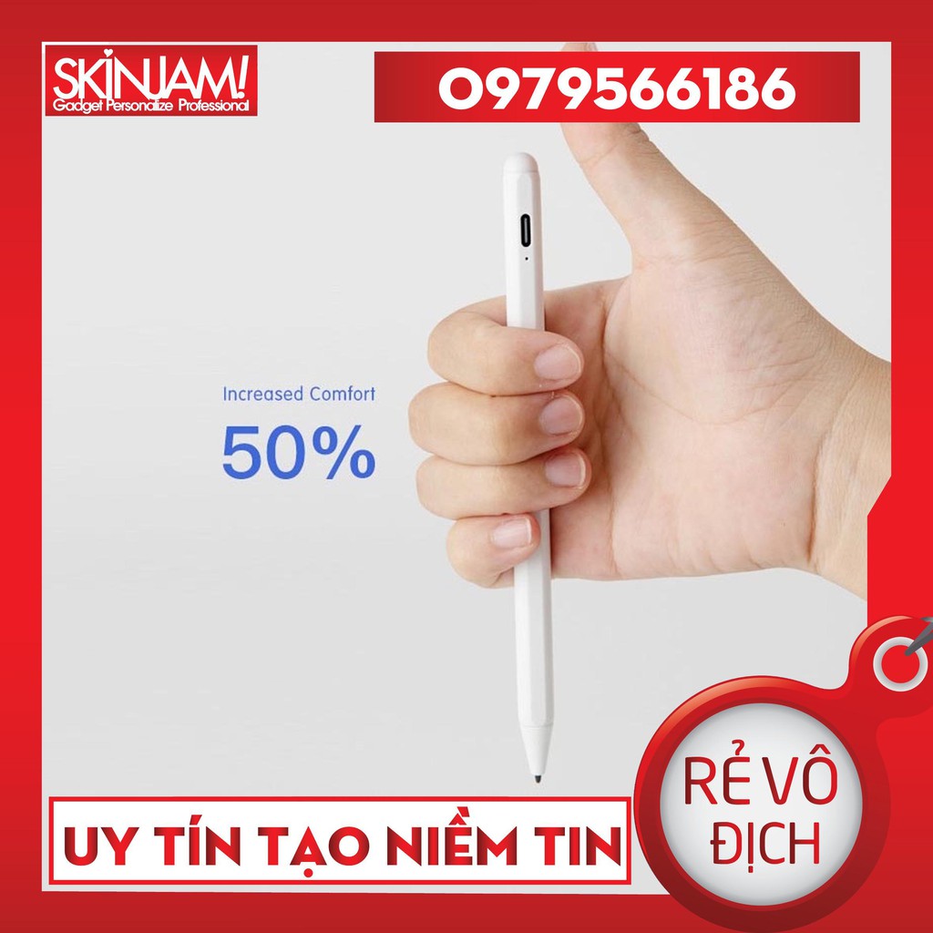 Bút Cảm Ứng WiWu Pencil Pro Cho iP Viết Vẽ Nghiêng Hơn 60 Độ, Chống Tì Tay, Hít Vào Ip Hàng Chính Hãng Wiwu