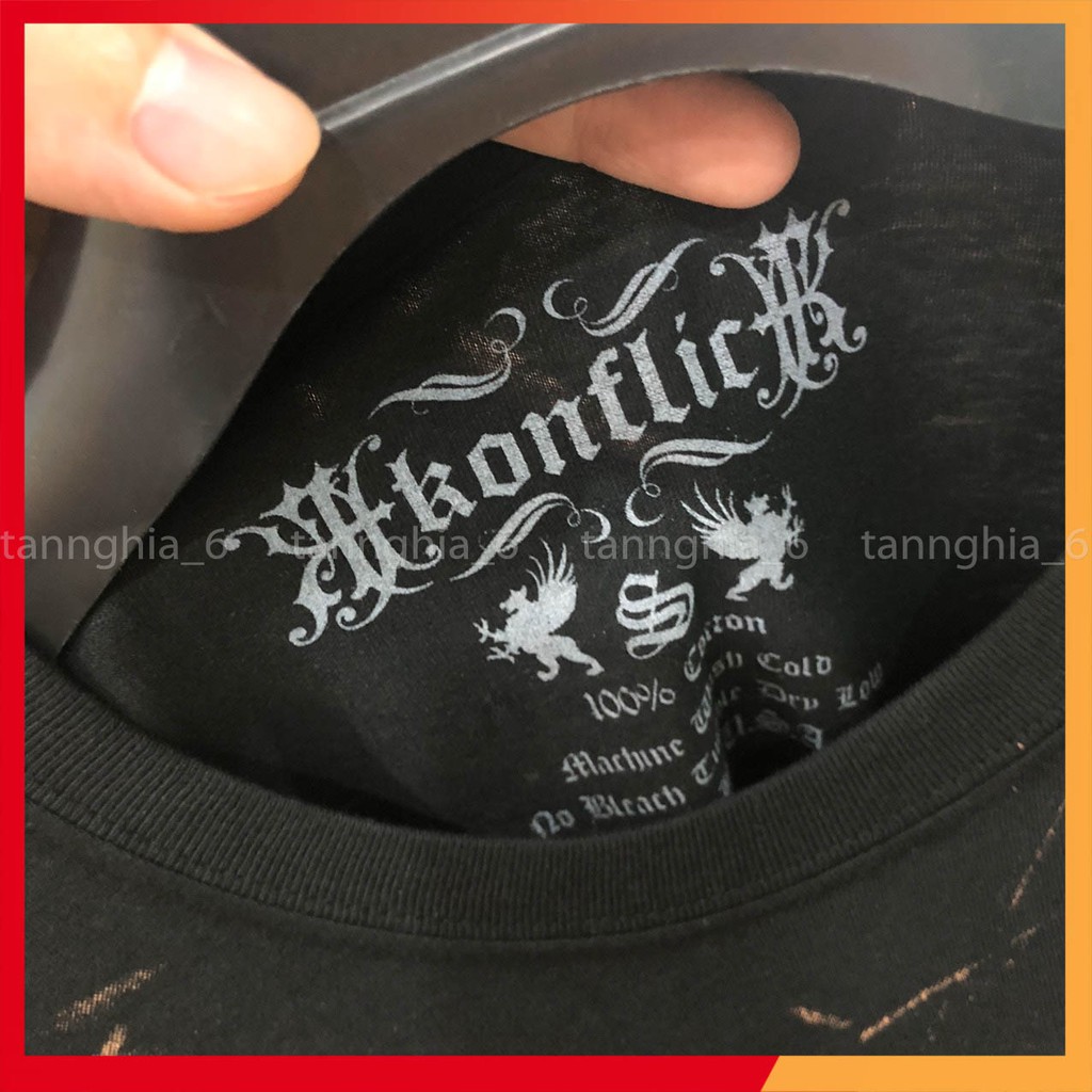 Áo thun nam họa tiết KONFLIC bigsize cao cấp 100kg hàng nhập Mỹ AHM 27