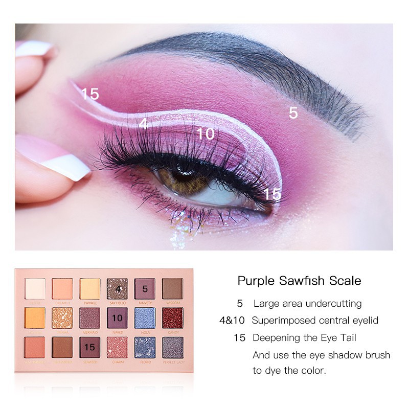 Pudaier High Glossy Fish Scale Eyeshadow Palette in 18 Color 210g