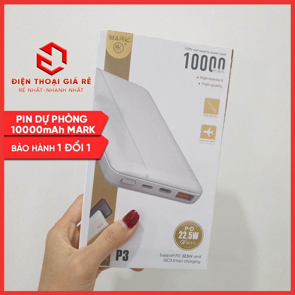 Sạc Dự Phòng P3 MARK 10000mAh - Chính Hãng, Bảo Hành 1 Đổi 1 Trong 3 Tháng