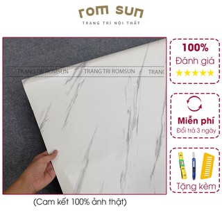 Giấy dán bếp giả vân đá 3d dán tường ,cửa,bàn chống thấm,chịu nhiệt độ cao màu trắng xám