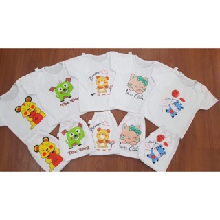 Combo 5 bộ cộc tay cúc giữa cho bé trai/ bé gái
