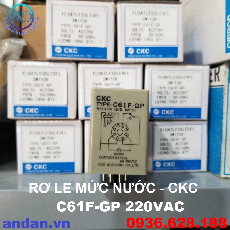 Rơ le mức nước, Bộ điều khiển mực nước CKC, relay mực nước C61F-GP 220VAC