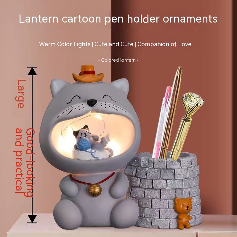 Ống Đựng Bút Bằng Nhựa Resin Hình Hổ / Thỏ Dễ Thương Sáng Tạo