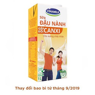 SỮA ĐẬU NÀNH VINAMILK GẤP ĐÔI CANXI Có ĐƯỜNG - HỘP GIẤY 1L
