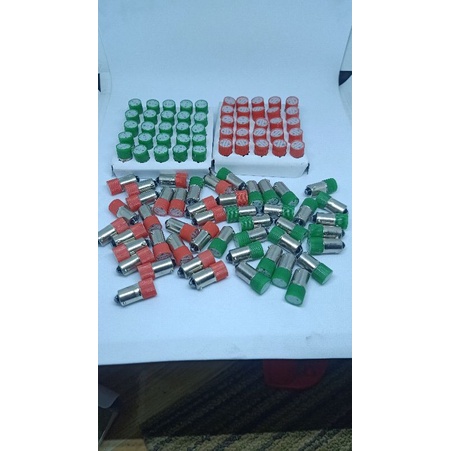 Đèn báo 24V chân cài 9mm - BA9S  ánh sáng xanh, đỏ
