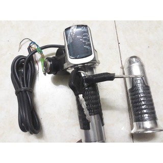 Tay ga xe đạp điện 4in1 combo khoá điện, ga, màn hiện thị, công tắc đèn.