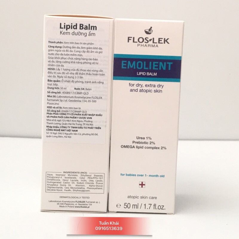 [Chính Hãng ] Kem dưỡng ẩm Floslek Lipid Balm 50ml - Ba Lan