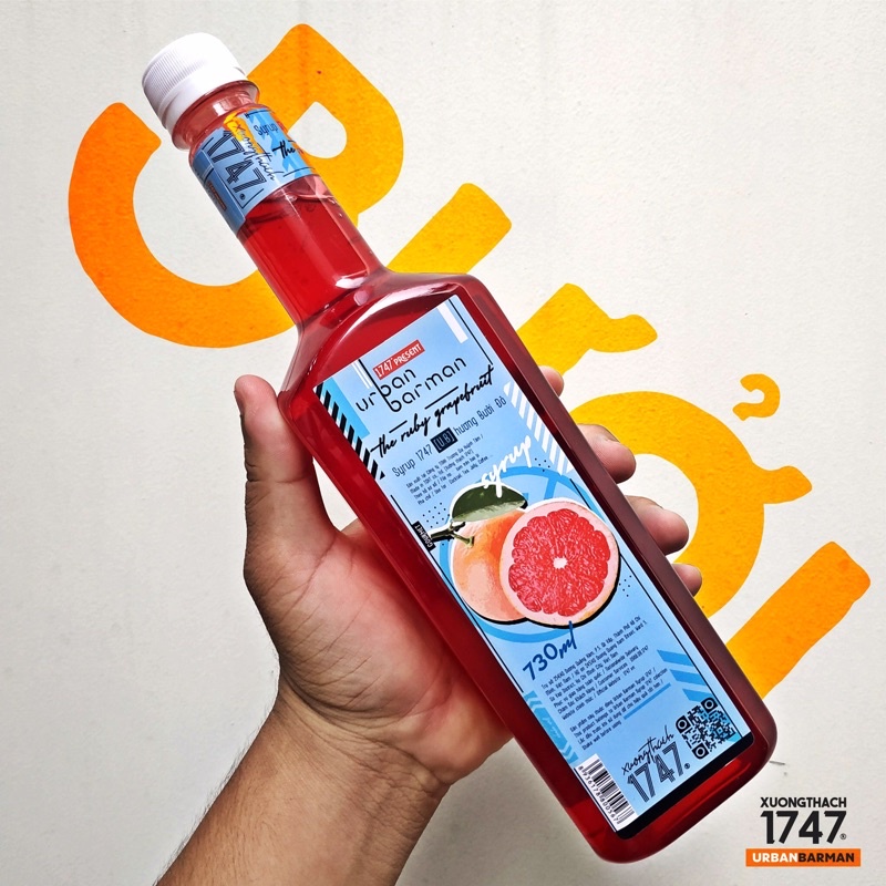 Siro bưởi đỏ 1747 urban barman 730ml
