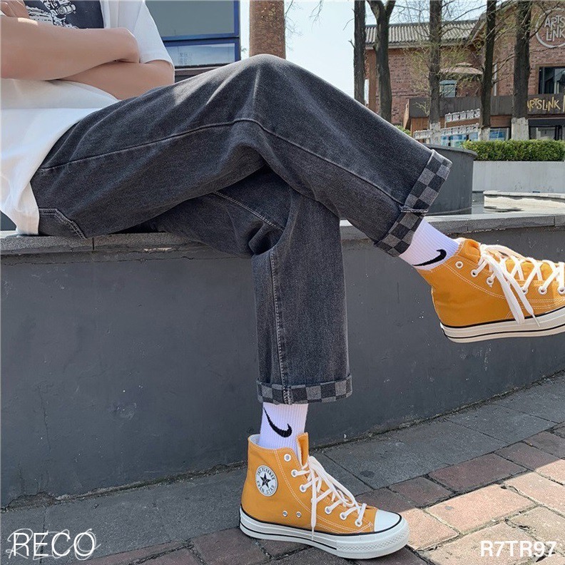 Quần jean nam nữ  Hàn Quốc cao cấp dáng rộng Trousers Loose R7TR97 Unisex