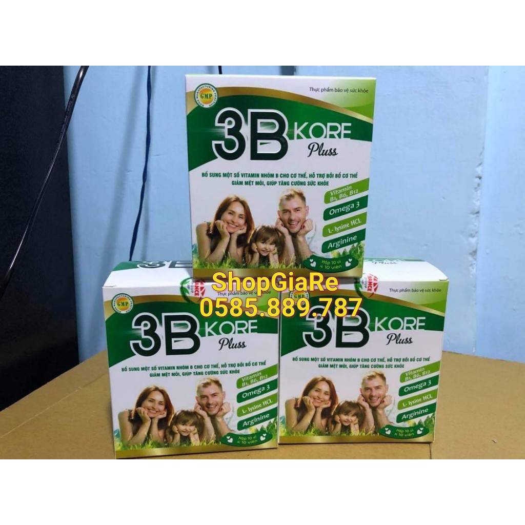 3B kore pluss bổ sung vitamin bồi bổ sức khỏe, nâng cao thể trạng, hỗ trợ kén ăn, người suy nhược, bị lao lực, mất ngủ