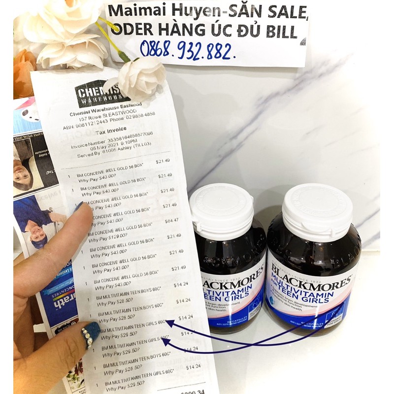 (Đủ Bill) Vitamin Tổng hợp cho tuổi Teen Nữ Blackmore | Thế Giới Skin Care