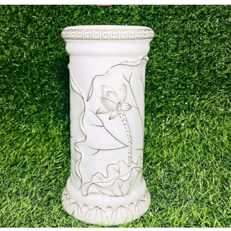 BÌNH ÔNG-ỐNG ĐỰNG NHANG HÀNG BẠCH NGỌC HOA SEN NỔI CAO CẤP