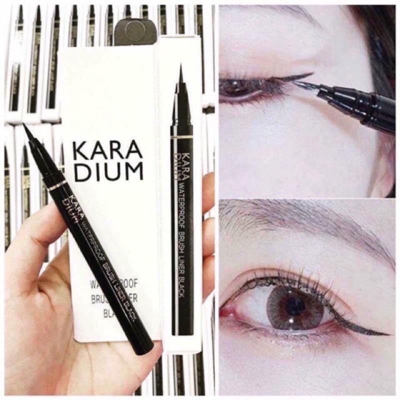 ( Authentic ) Kẻ mắt dạ siêu mảnh Karadium Waterproof Brush Liner Black chống nước vỏ trắng