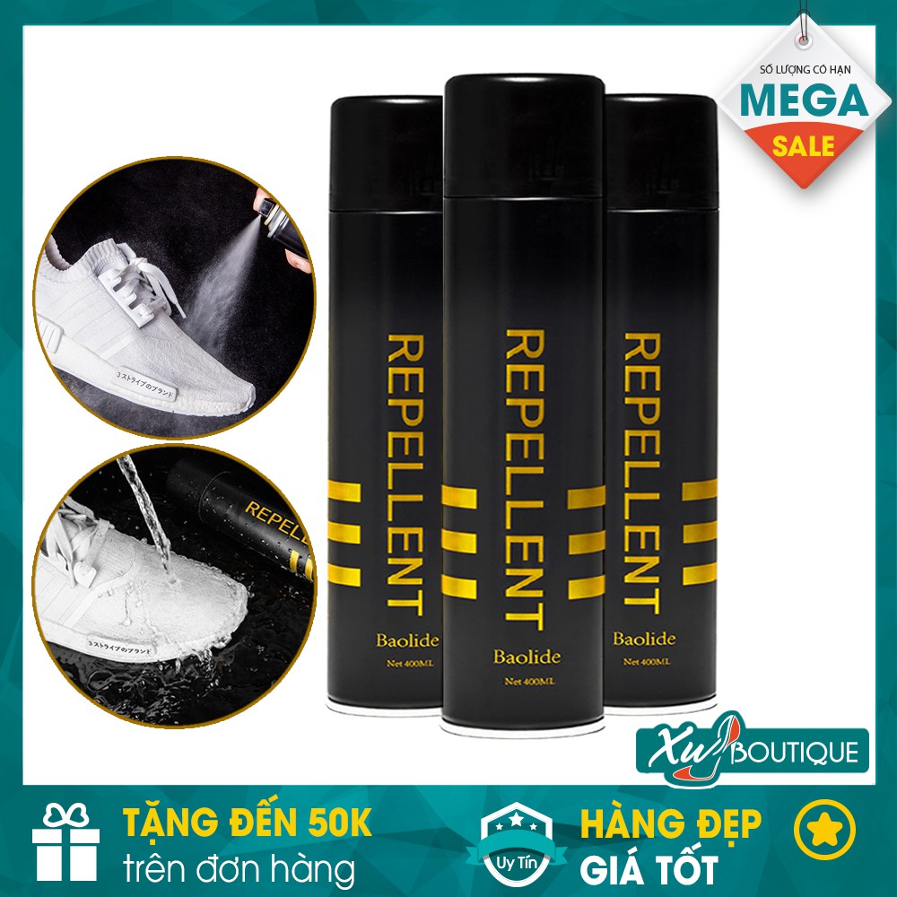 Bình Lọ Xịt Giày Nano Repellent 400ml Ngăn Bụi, Chống Bẩn, Thấm Nước Đa Năng Chuyên Dụng - Công Nghệ Mới Cao Cấp