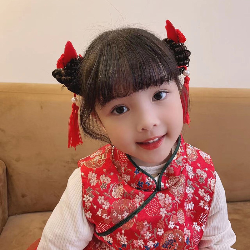 Kẹp tóc nơ đỏ cho trẻ em mới sinh