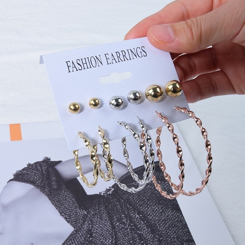 Set 6 Cặp Khuyên Tai Nữ Thời Trang