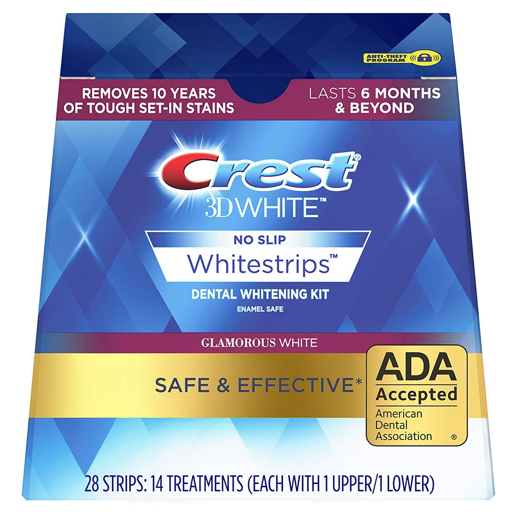 Miếng Dán Tẩy Trắng Răng Crest 3D White No Slip Whitestrips Lasts 6 Months & Beyond - USA Chính Hãng