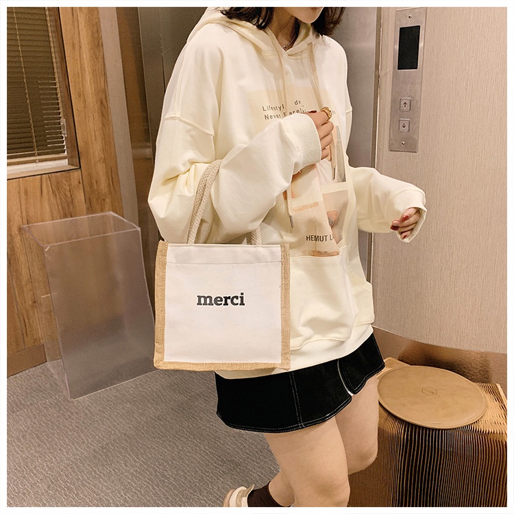 Túi Đựng Hộp Cơm Trưa Xách Tay Bằng Vải Lanh Phong Cách Nhật Bản Dễ Thương Thời Trang Cho Nữ