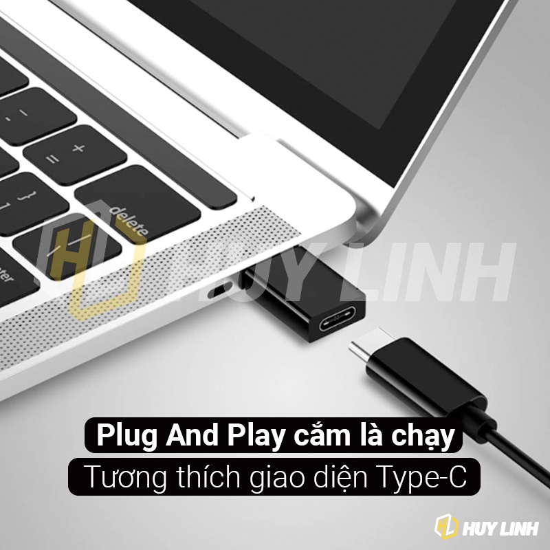 Jack chuyển USB 3.0 sang Type C nhận DAC nghe nhạc cho Máy tính, Laptop, Sạc dự phòng HL1461