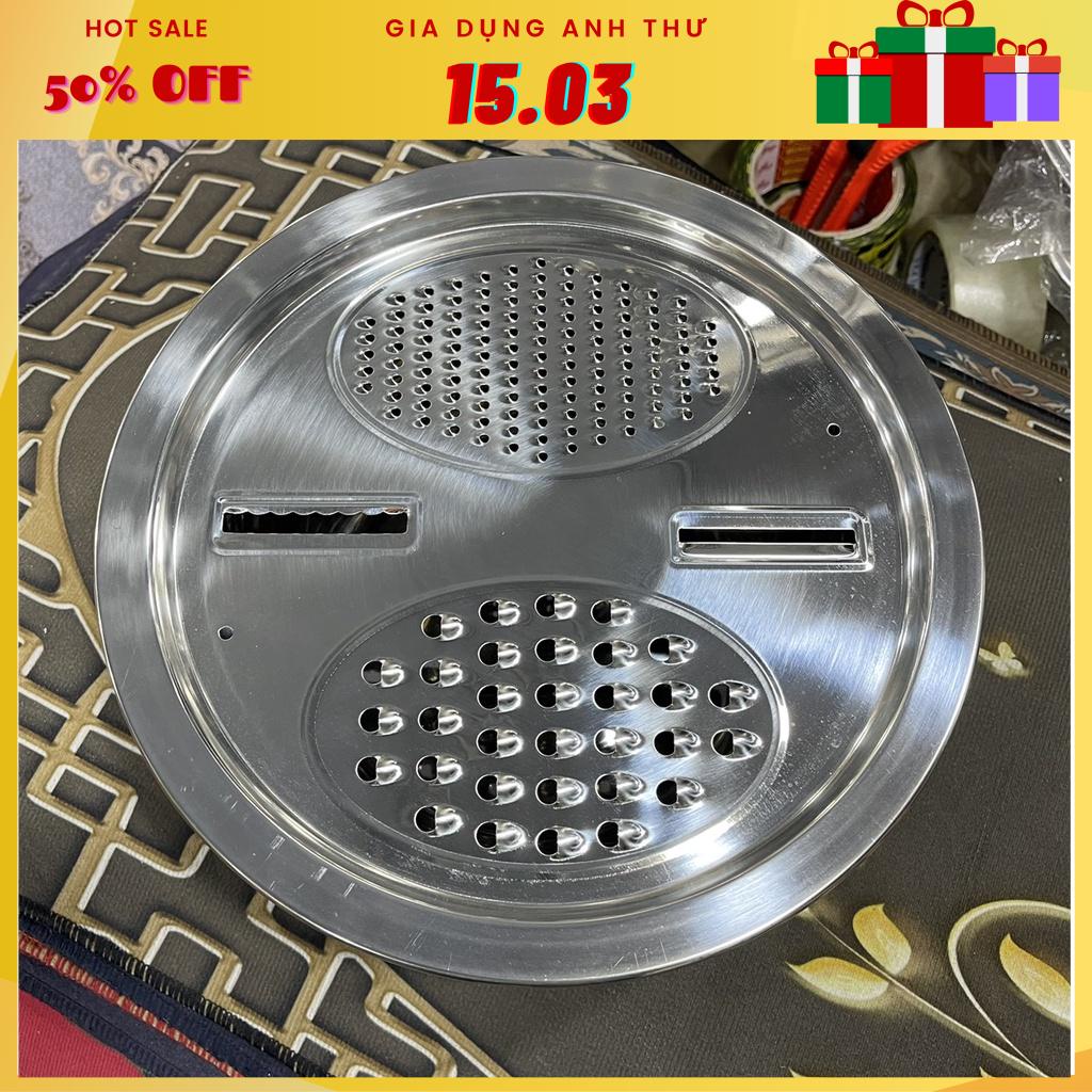 [Rẻ vô địch] Bộ Thau Inox Kích Thước 26cm Và Bàn Bào Đa Năng Inox Đa Dụng