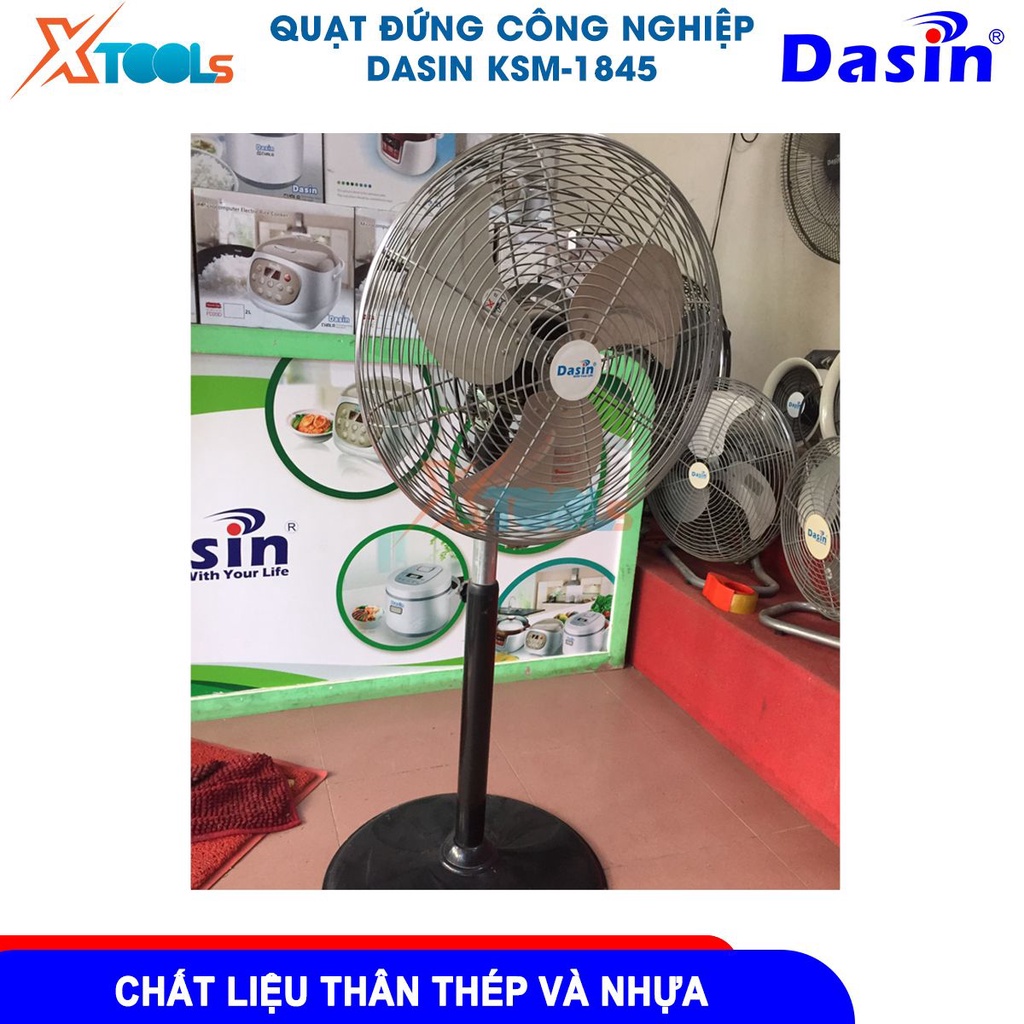 Quạt đứng công nghiệp Dasin KSM-1845 71w motor 100% lõi đồng, lưu lượng gió 6.420m3/giờ thổi mạnh, không rung lắc