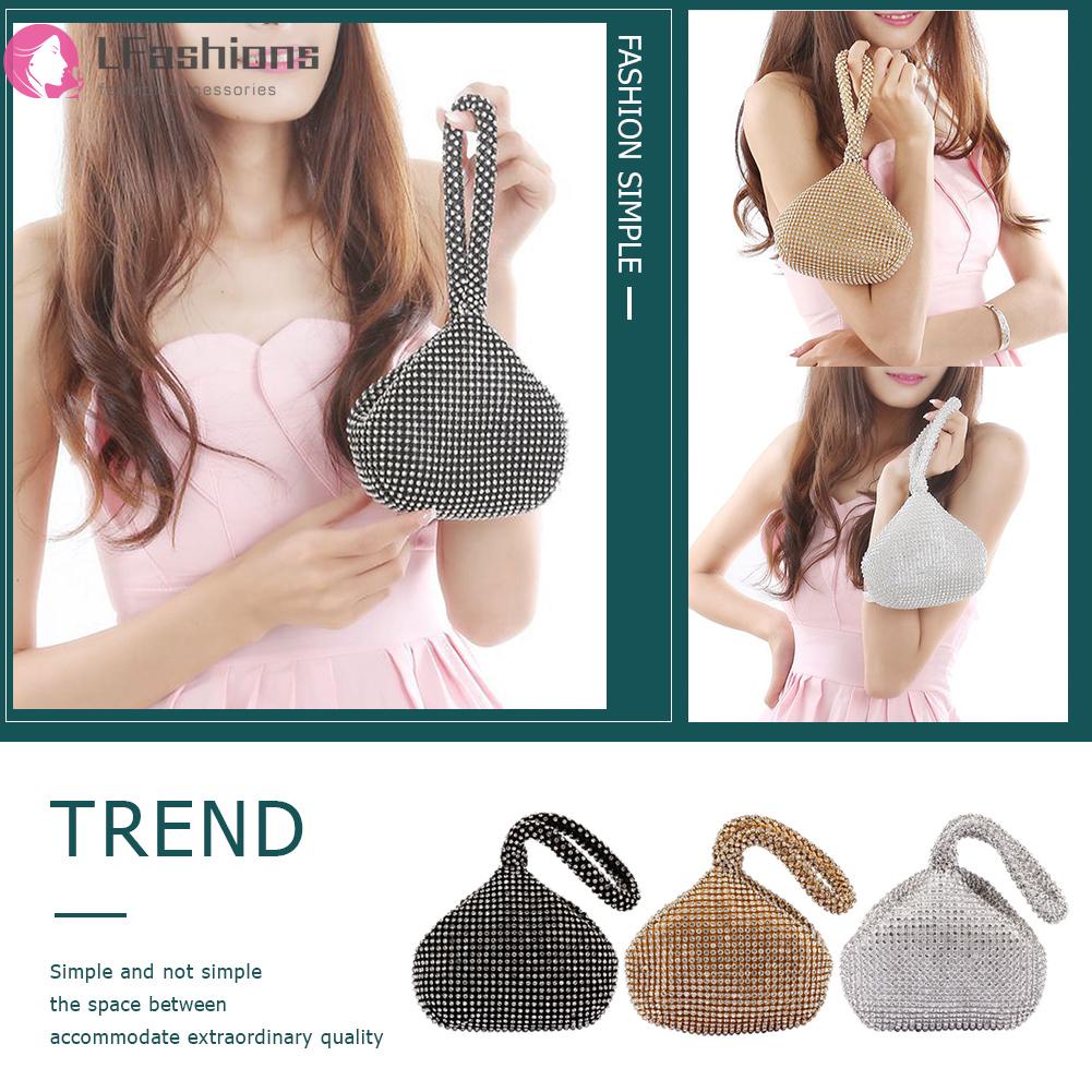 ☆Lfashion☆ Ví Cầm Tay Đính Đá Lấp Lánh Dành Cho Nữ Đi Tiệc Tối