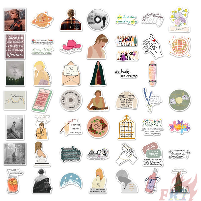 50Pcs/Set ❉ Taylor Swift：Folklore Series 03 Stickers ❉ DIY Fashion Mixed Waterproof Doodle Decals Stickers