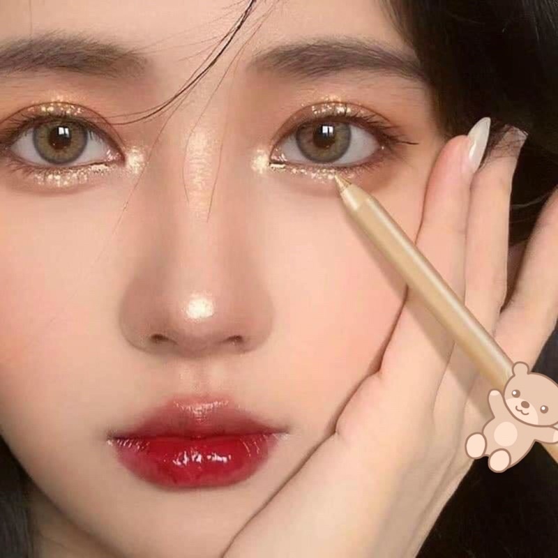 Bút nhũ mắt kim tuyến lấp lánh, bút bắt sáng highlight viền bọng mắt dạng chì sáp