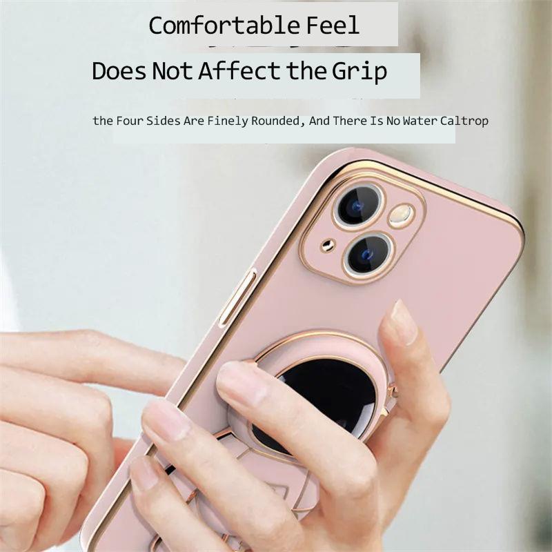 Ốp Điện Thoại Mềm Mạ Điện Kèm Giá Đỡ Cho iphone 12 13 11 Pro Max X Xs Max Xr YHYS1