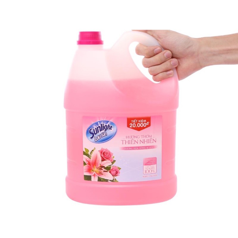 Nước lau sàn Sunlight hoa LiLy/hoa diên vỹ can 3.8L